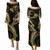 Northern Mariana Islands Combo Puletasi And Shirt Golden Polynesian Pattern