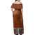 Fiji Combo Dress And Shirt Coat Of Arms Bula Special Fabric Leaves Brown