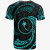 Chuuk Micronesia Personalised Custom T-Shirt - Neon Blue Tribal Wave 2