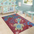 Hawaii Area Rug Polynesian Cultures Turtle Couple Tropical Flowers Red Color