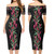 Combo Short Sleeve Dress And Shirt Ginger Flowers With Polynesian Motif