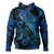 Samoa Hoodie Sea Turtle With Blooming Hibiscus Flowers Tribal Blue