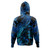 Yap State Hoodie Sea Turtle With Blooming Hibiscus Flowers Tribal Blue