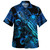 Philippines Filipinos Combo Off Shoulder Long Dress And Shirt Sea Turtle With Blooming Hibiscus Flowers Tribal Blue