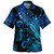 Austral Islands Combo Puletasi And Shirt Sea Turtle With Blooming Hibiscus Flowers Tribal Blue