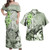 Chuuk Polynesian Pattern Combo Dress And Shirt Floral Spirit Sage Green