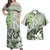 Kosrae Polynesian Pattern Combo Dress And Shirt Floral Spirit Sage Green