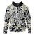 Polynesian Hoodie Tropical Tribal Turtle With Fish Hook Pure Black