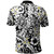 Polynesian Polo Shirt Tropical Tribal Turtle With Fish Hook Pure Black
