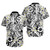 Polynesian Short Sleeve Shirt Tropical Tribal Turtle With Fish Hook Pure Black