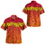 Polynesian Combo Off Shoulder Long Dress And Shirt Yellow Red Color Style