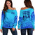 Fiji Off Shoulder Sweatshirt Fiji Independence 1970 Tapa Style