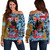 Fiji Off Shoulder Sweatshirt Fiji National Day Red Poppy Half Camouflage x Kesakesa Vakaviti Tapa