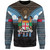 Fiji Sweatshirt Fiji Brown Masi Design With Coat Of Arms Tribal Half Black