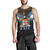 Fiji Tank Top Fiji Brown Masi Design With Coat Of Arms Tribal Half Black