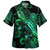 American Samoa Hawaiian Shirt  Sea Turtle With Blooming Hibiscus Flowers Tribal Green