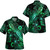 Wallis And Futuna Hawaiian Shirt  Sea Turtle With Blooming Hibiscus Flowers Tribal Green