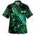 Gambier Islands Hawaiian Shirt  Sea Turtle With Blooming Hibiscus Flowers Tribal Green