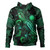 Nauru Hoodie  Sea Turtle With Blooming Hibiscus Flowers Tribal Green