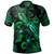 Vanuatu Polo Shirt  Sea Turtle With Blooming Hibiscus Flowers Tribal Green