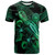 American Samoa T-Shirt  Sea Turtle With Blooming Hibiscus Flowers Tribal Green