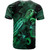 Papua New Guinea T-Shirt  Sea Turtle With Blooming Hibiscus Flowers Tribal Green