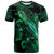 Solomon Islands T-Shirt  Sea Turtle With Blooming Hibiscus Flowers Tribal Green