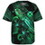 Wallis And Futuna Baseball Shirt  Sea Turtle With Blooming Hibiscus Flowers Tribal Green