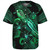Solomon Islands Baseball Shirt  Sea Turtle With Blooming Hibiscus Flowers Tribal Green