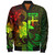 Fiji Bomber Jacket Plumeria Flowers Vintage Style Reggae Colors