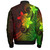 Tahiti Bomber Jacket Plumeria Flowers Vintage Style Reggae Colors