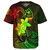 Guam Baseball Shirt Plumeria Flowers Vintage Style Reggae Colors
