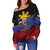 Philippines Filipinos Off Shoulder Sweatshirt San Diego Filipino Grunge Brush Stroke Style