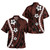 Combo Off Shoulder Long Dress And Shirt Polynesian Pattern White Hibiscus