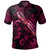 Guam Polo Shirt Sea Turtle With Blooming Hibiscus Flowers Tribal Maroon