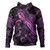 American Samoa Hoodie Sea Turtle With Blooming Hibiscus Flowers Tribal Purple