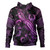 Pohnpei State Hoodie Sea Turtle With Blooming Hibiscus Flowers Tribal Purple