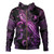 Yap State Hoodie Sea Turtle With Blooming Hibiscus Flowers Tribal Purple