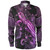 Solomon Islands Long Sleeve Shirt Sea Turtle With Blooming Hibiscus Flowers Tribal Purple