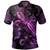 Vanuatu Polo Shirt Sea Turtle With Blooming Hibiscus Flowers Tribal Purple