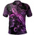 Federated States Of Micronesia Polo Shirt Sea Turtle With Blooming Hibiscus Flowers Tribal Purple