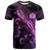 Tokelau T-Shirt Sea Turtle With Blooming Hibiscus Flowers Tribal Purple
