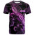 Gambier Islands T-Shirt Sea Turtle With Blooming Hibiscus Flowers Tribal Purple