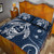 Guam Quilt Bed Set Turtle Polynesian Pattern Blue Ver