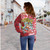 Hawaii Off Shoulder Sweatshirt Surfing Santa Polynesian Pattern Vintage Style