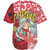 Hawaii Baseball Shirt Surfing Santa Polynesian Pattern Vintage Style