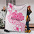 Hawaii Premium Blanket Pink Hibiscus And Plumeria Flowers Polynesian Decor