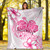 Hawaii Premium Blanket Pink Hibiscus And Plumeria Flowers Polynesian Decor