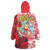 Hawaii Christmas Snug Hoodie Surfing Santa Polynesian Pattern Vintage Style