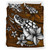 Hawaii Bedding Set Sea Turtle With Plumeria Polynesian Patterns Retro Style